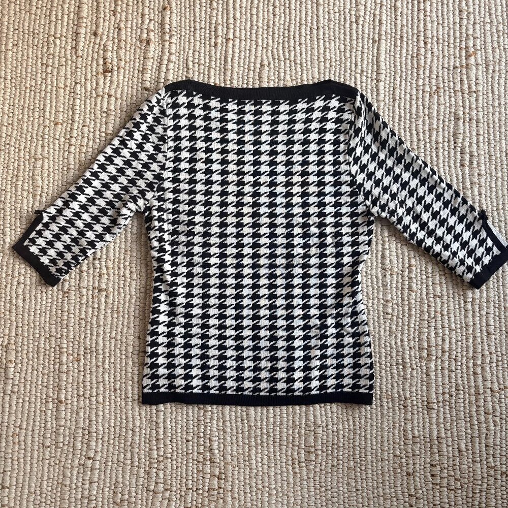 Black & White Houndstooth 3/4-Sleeve Top